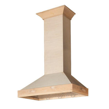 ZLINE 36 in. Wall Mount Range Hood – Unfinished Wood, Customizable Design (KBUF-36)
