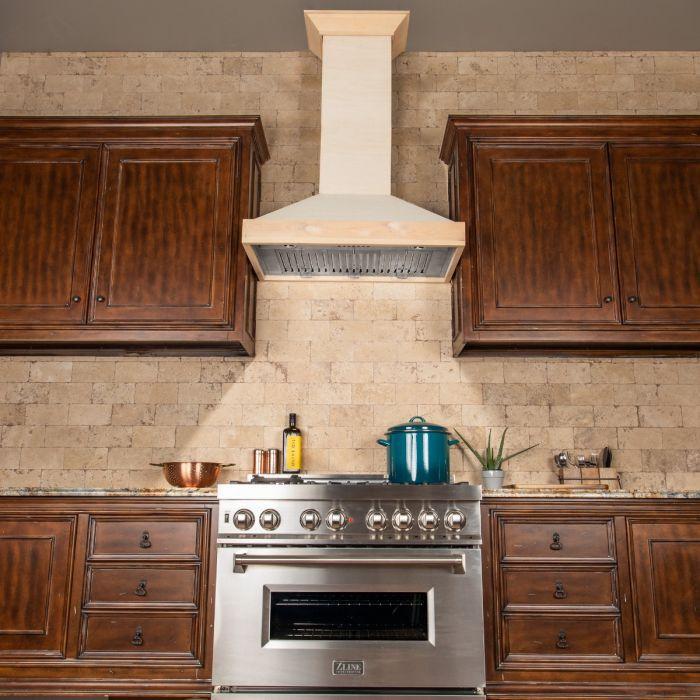ZLINE 30 Inch Wall Mount Range Hood Unfinished Wood Design (KBUF-30)