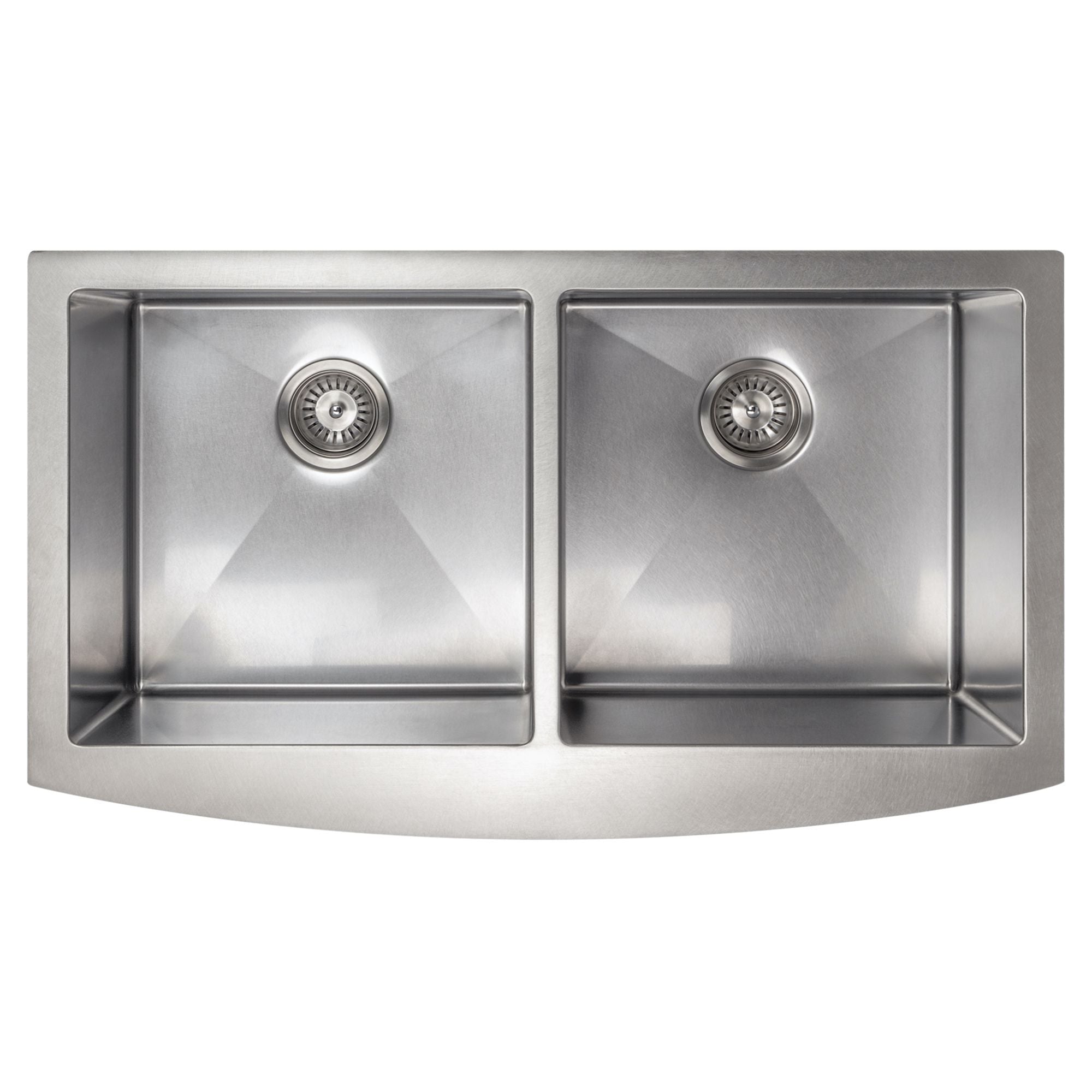 ZLINE 36" Niseko Farmhouse Apron Mount Double Bowl Satin Stainless Steel Kitchen Sink with Bottom Grid, SA50D-36S