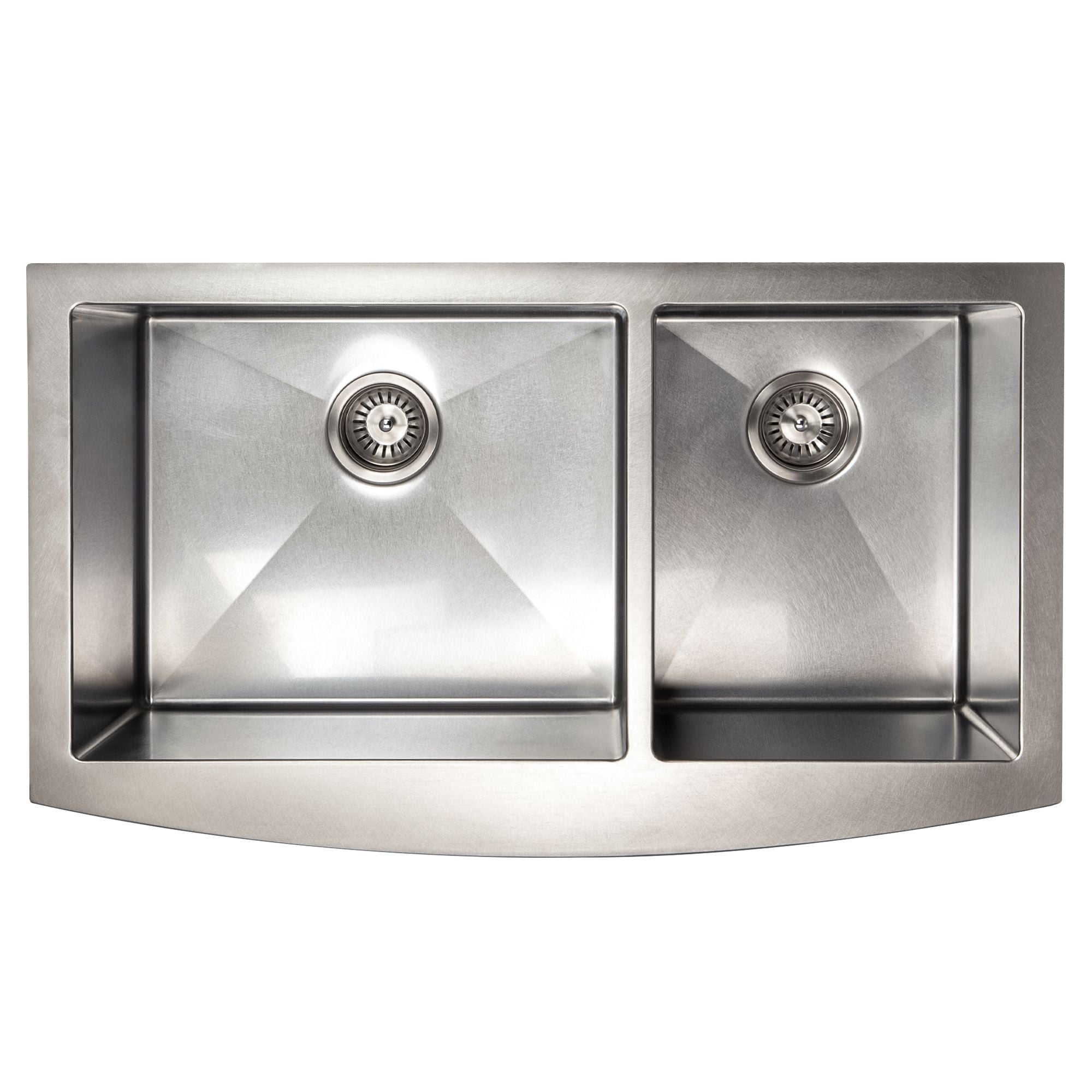 ZLINE 36" Courchevel Farmhouse Apron Mount Double Bowl Satin Stainless Steel Kitchen Sink with Bottom Grid, SA60D-36S