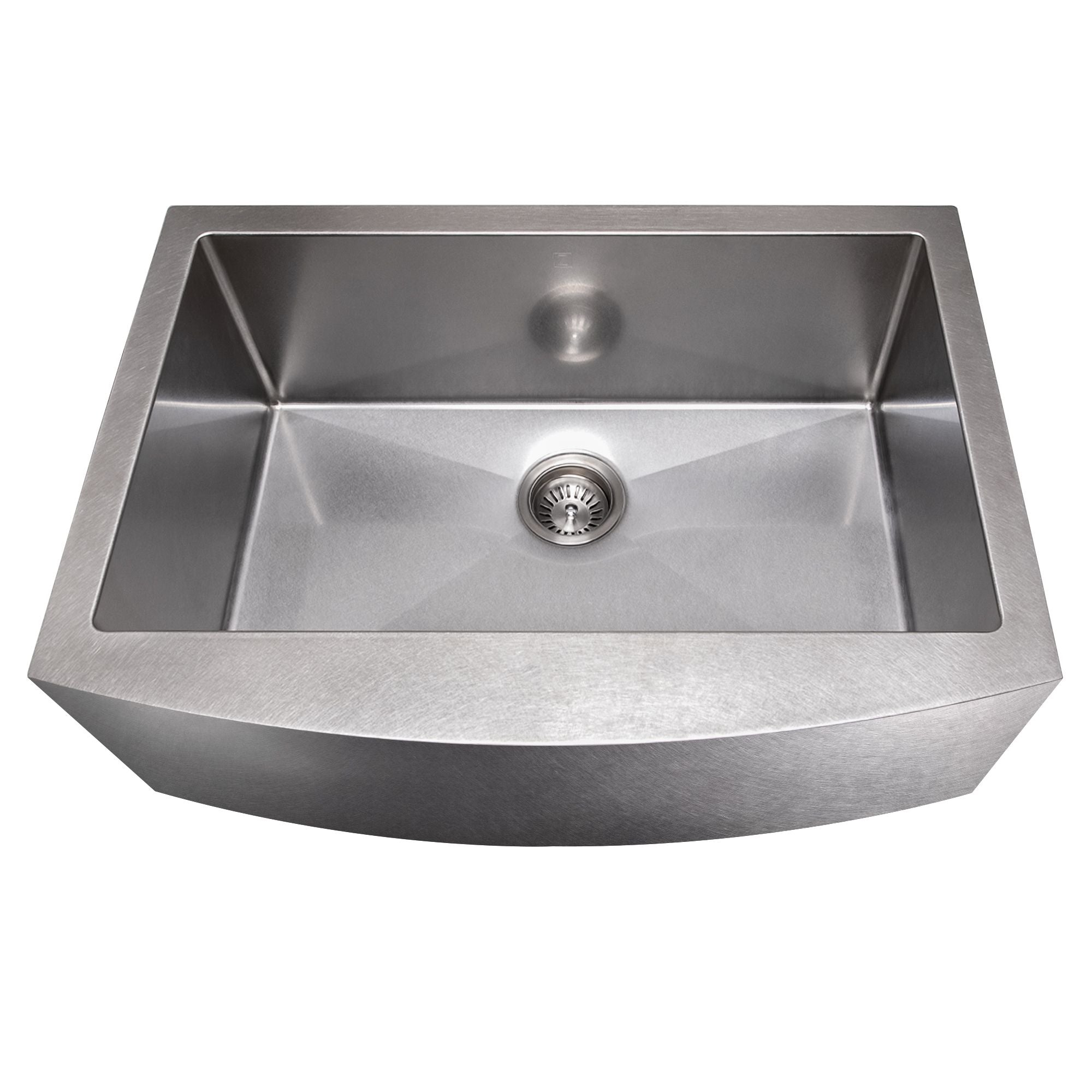ZLINE 30" Zermatt Farmhouse Apron Mount Single Bowl Satin Stainless Steel Kitchen Sink with Bottom Grid, SAS-30S