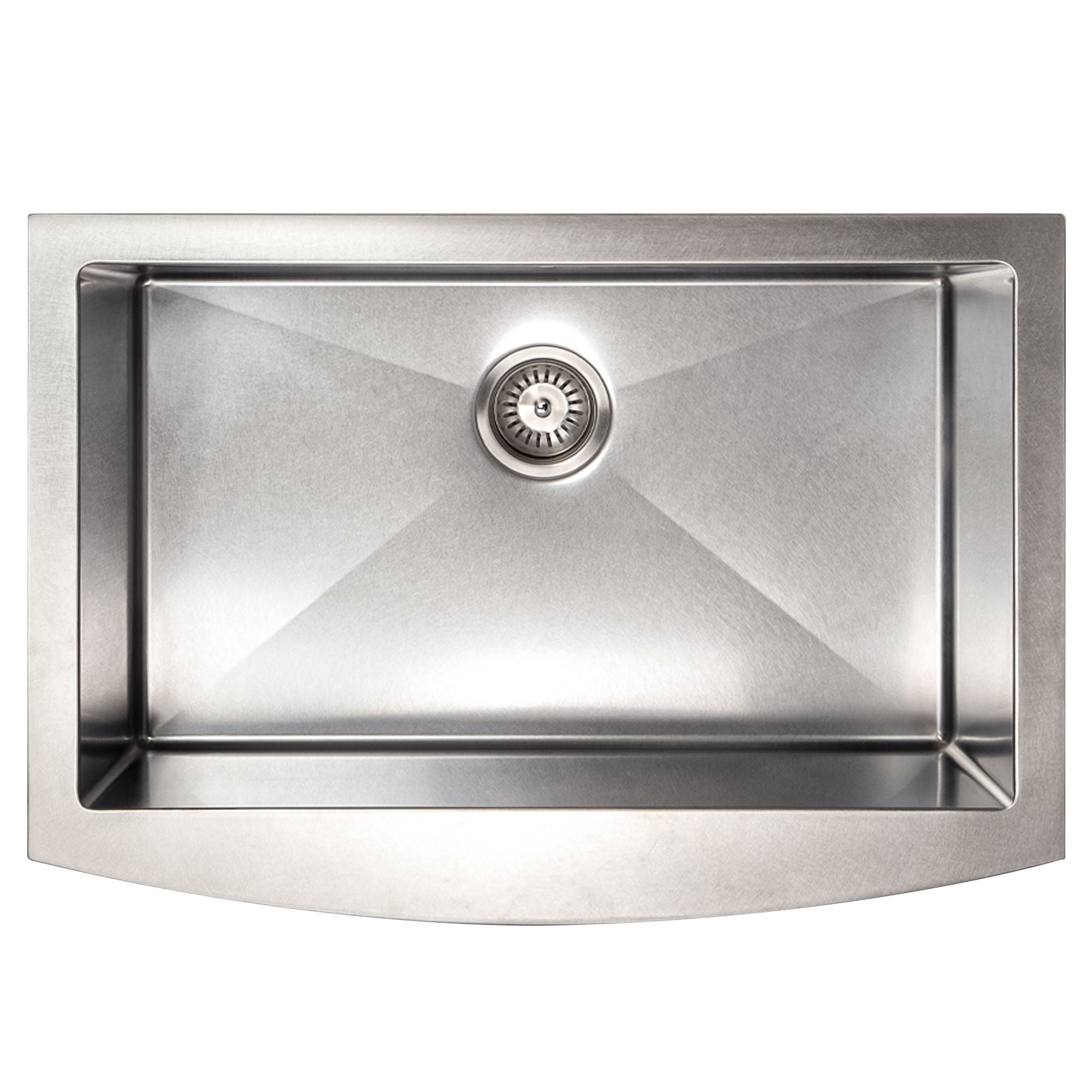 ZLINE 30" Zermatt Farmhouse Apron Mount Single Bowl Satin Stainless Steel Kitchen Sink with Bottom Grid, SAS-30S
