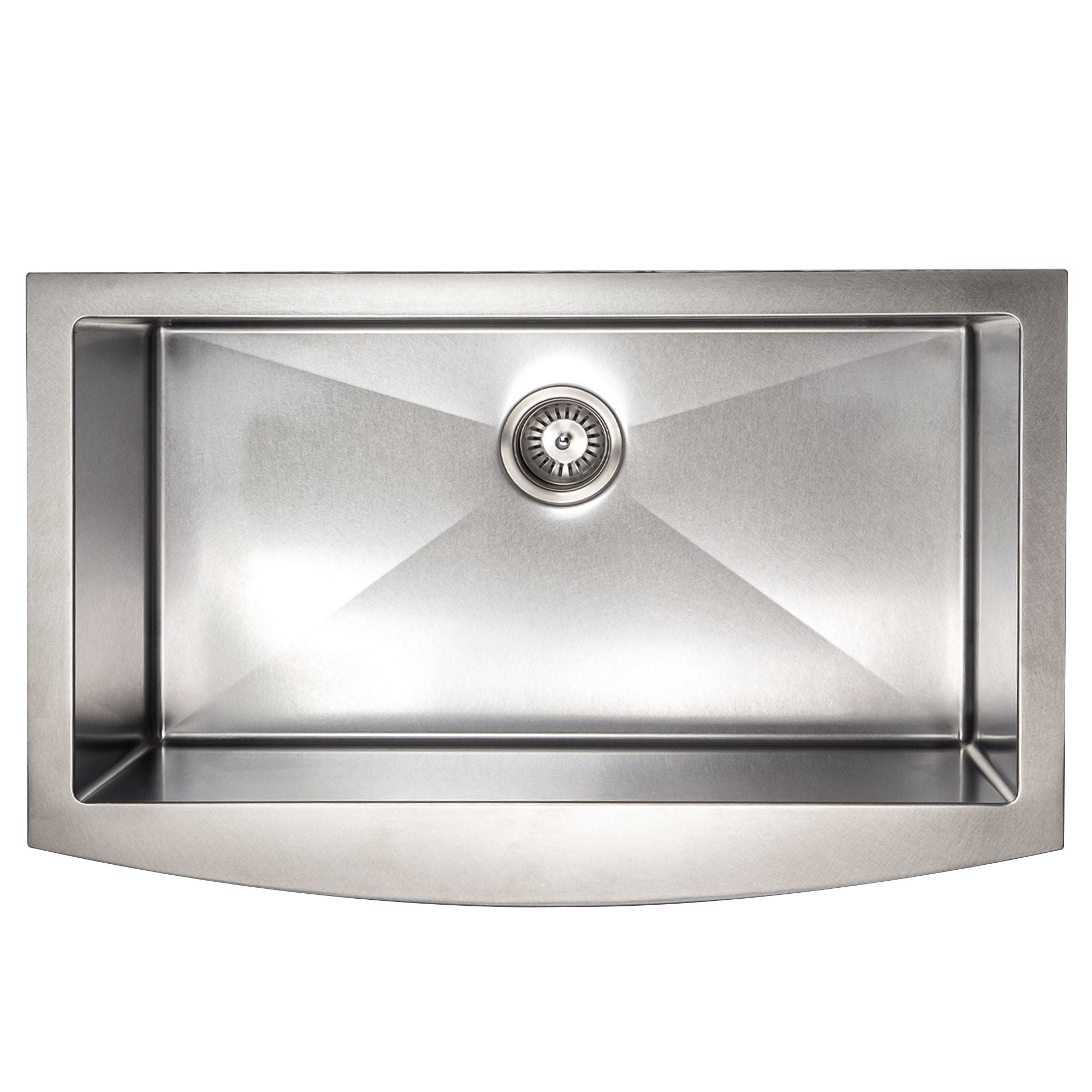 ZLINE 33" Vail Farmhouse Apron Mount Single Bowl Satin Stainless Steel Kitchen Sink with Bottom Grid, SAS-33S