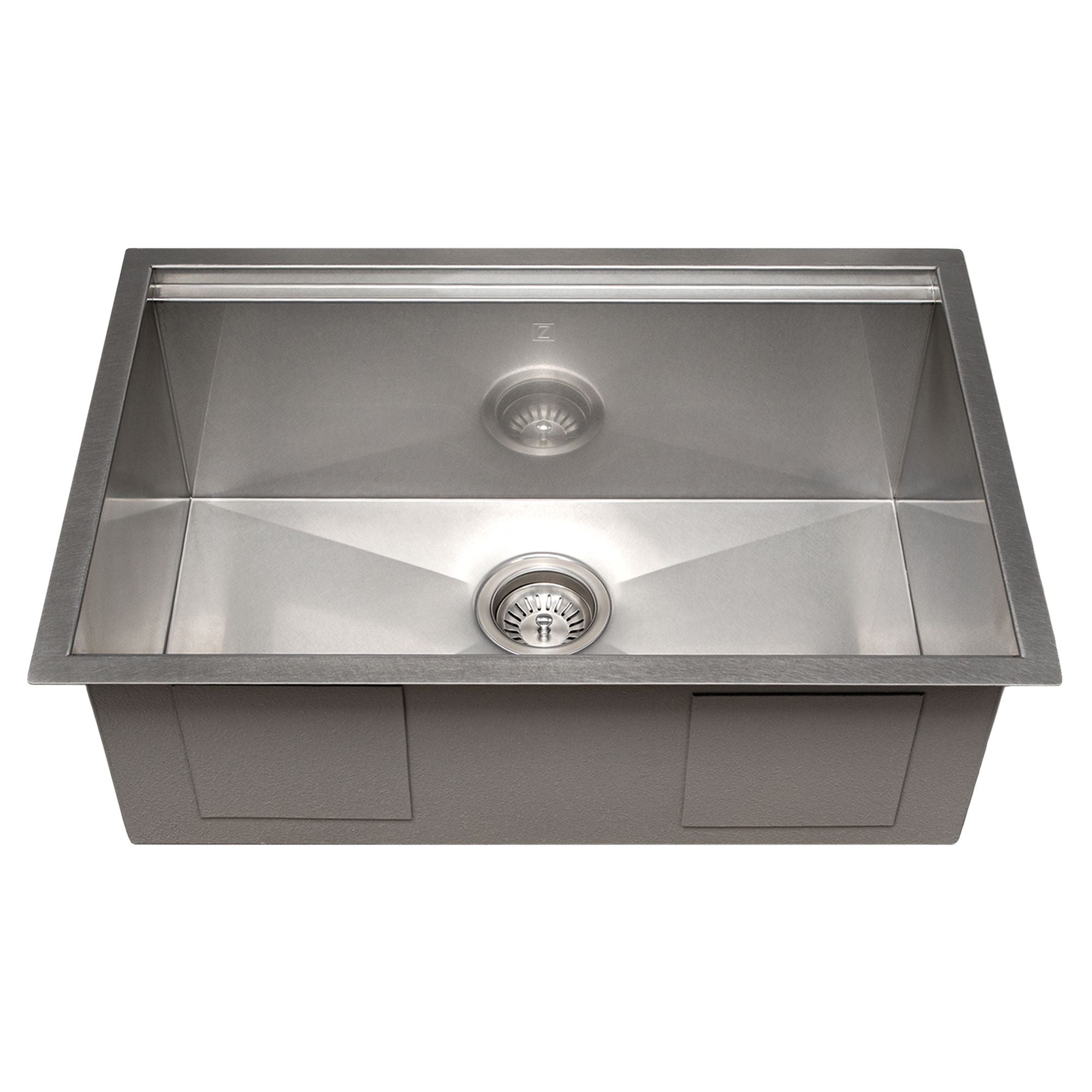 ZLINE 27" Garmisch Undermount Single Bowl Satin Stainless Steel Kitchen Sink with Bottom Grid and Accessories, SLS-27S