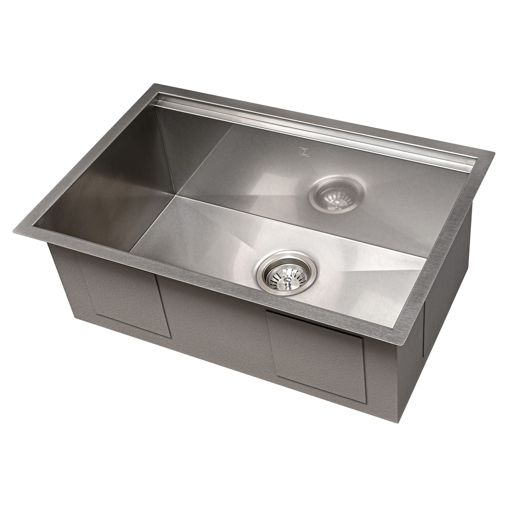 ZLINE 27" Garmisch Undermount Single Bowl Satin Stainless Steel Kitchen Sink with Bottom Grid and Accessories, SLS-27S