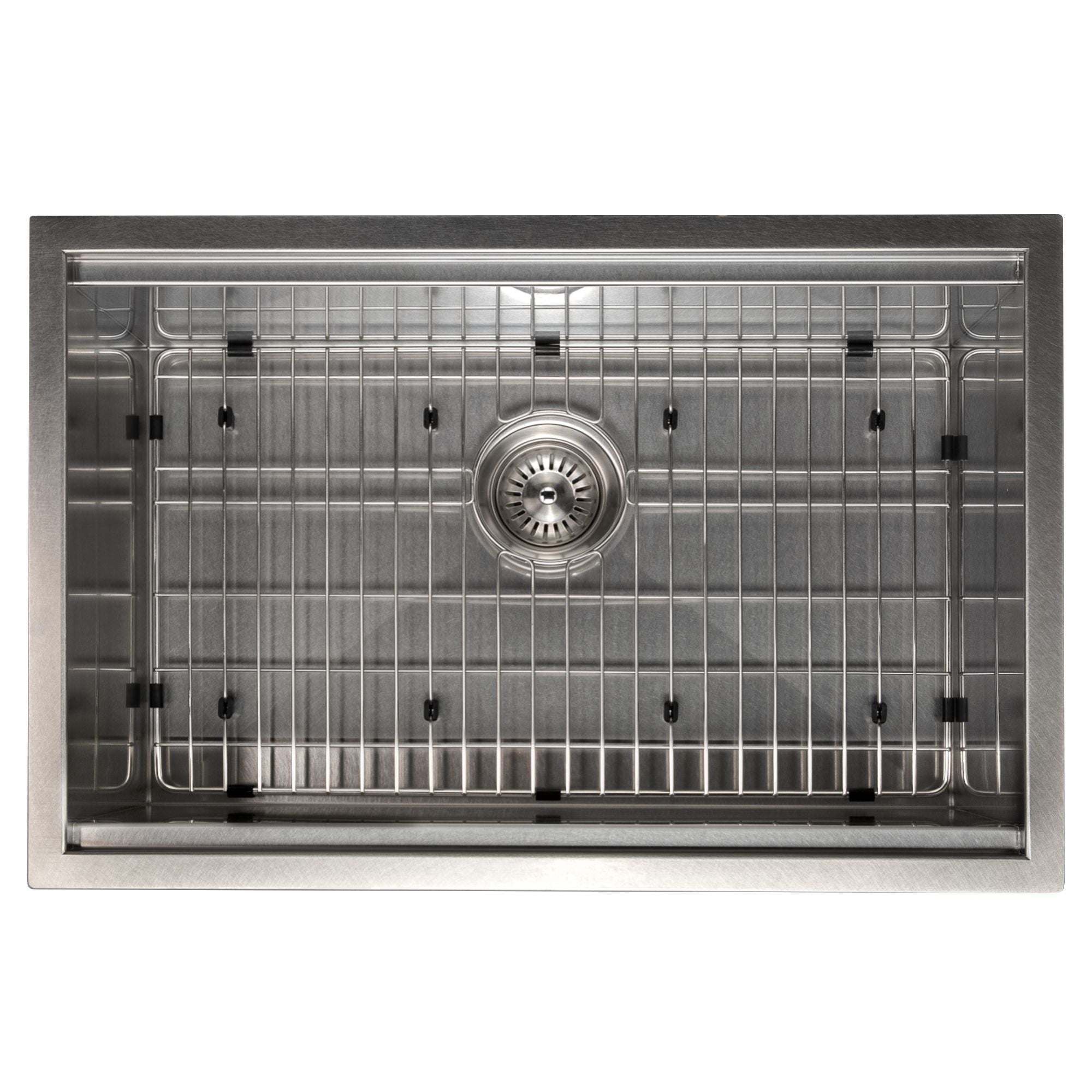 ZLINE 27" Garmisch Undermount Single Bowl Satin Stainless Steel Kitchen Sink with Bottom Grid and Accessories, SLS-27S