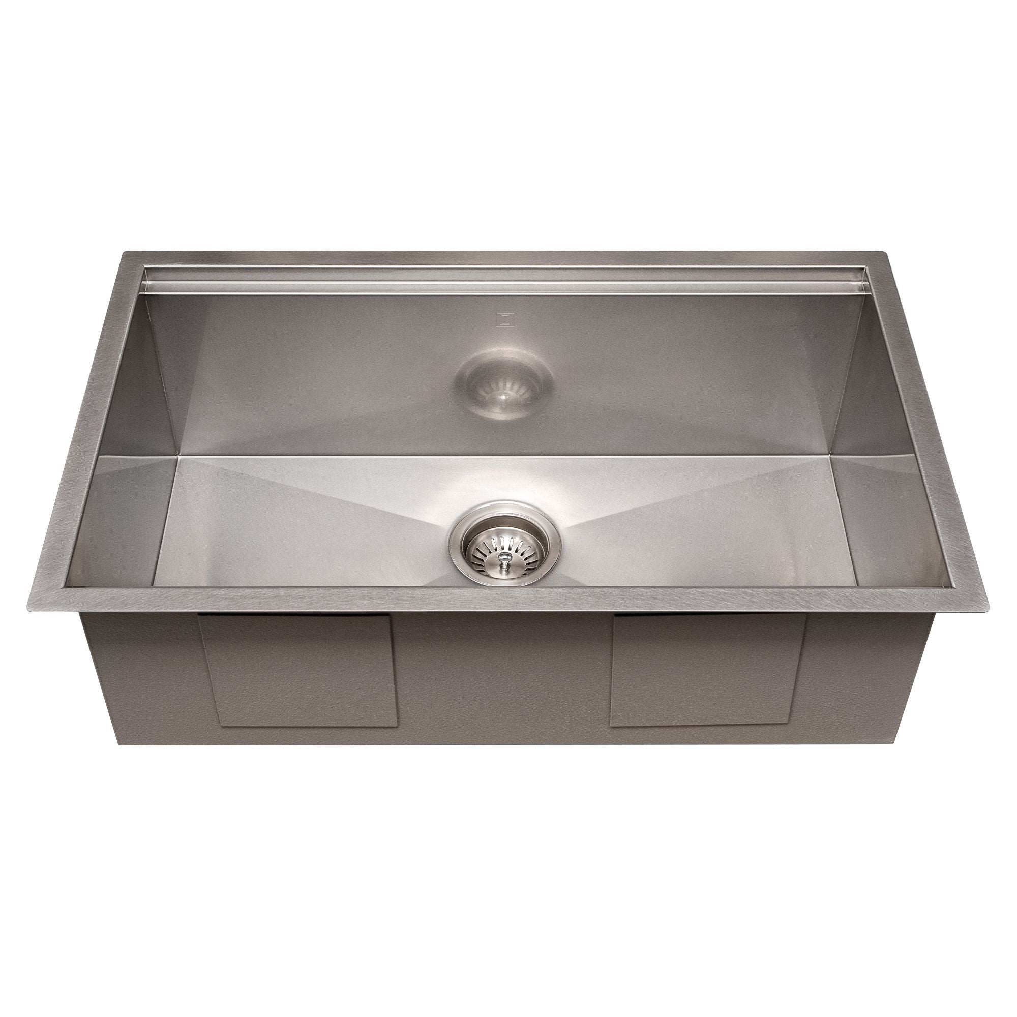 ZLINE 30" Garmisch Undermount Single Bowl Satin Stainless Steel Kitchen Sink with Bottom Grid and Accessories, SLS-30S