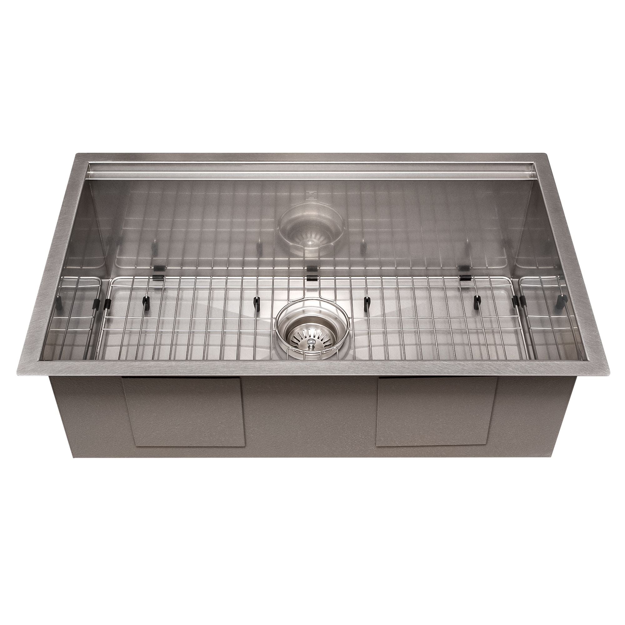 ZLINE 30" Garmisch Undermount Single Bowl Satin Stainless Steel Kitchen Sink with Bottom Grid and Accessories, SLS-30S
