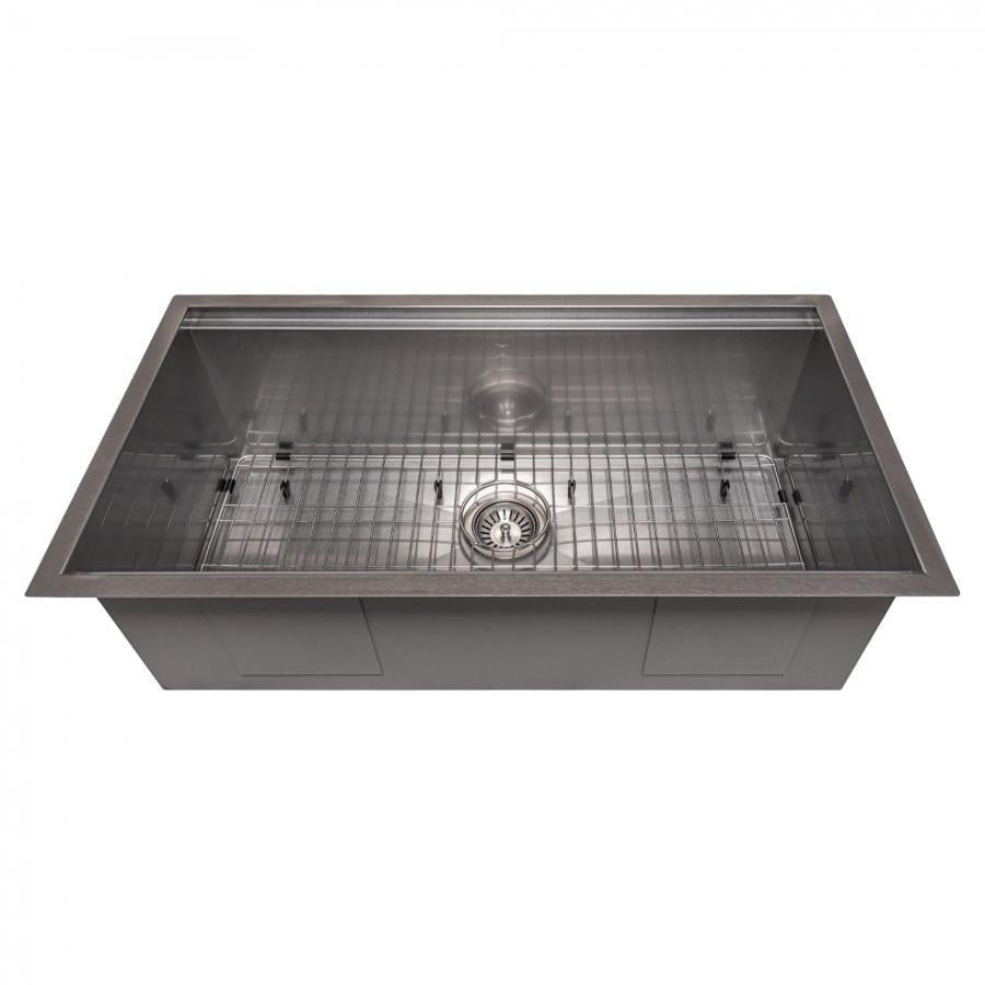 ZLINE 33" Garmisch Undermount Single Bowl Kitchen Sink with Bottom Grid and Accessories, SLS-33S