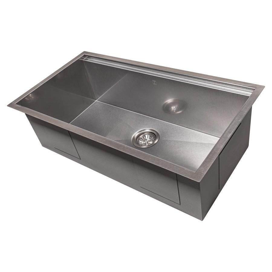 ZLINE 33" Garmisch Undermount Single Bowl Kitchen Sink with Bottom Grid and Accessories, SLS-33S