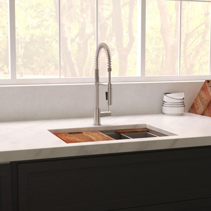 ZLINE 33" Garmisch Undermount Single Bowl Kitchen Sink with Bottom Grid and Accessories, SLS-33S