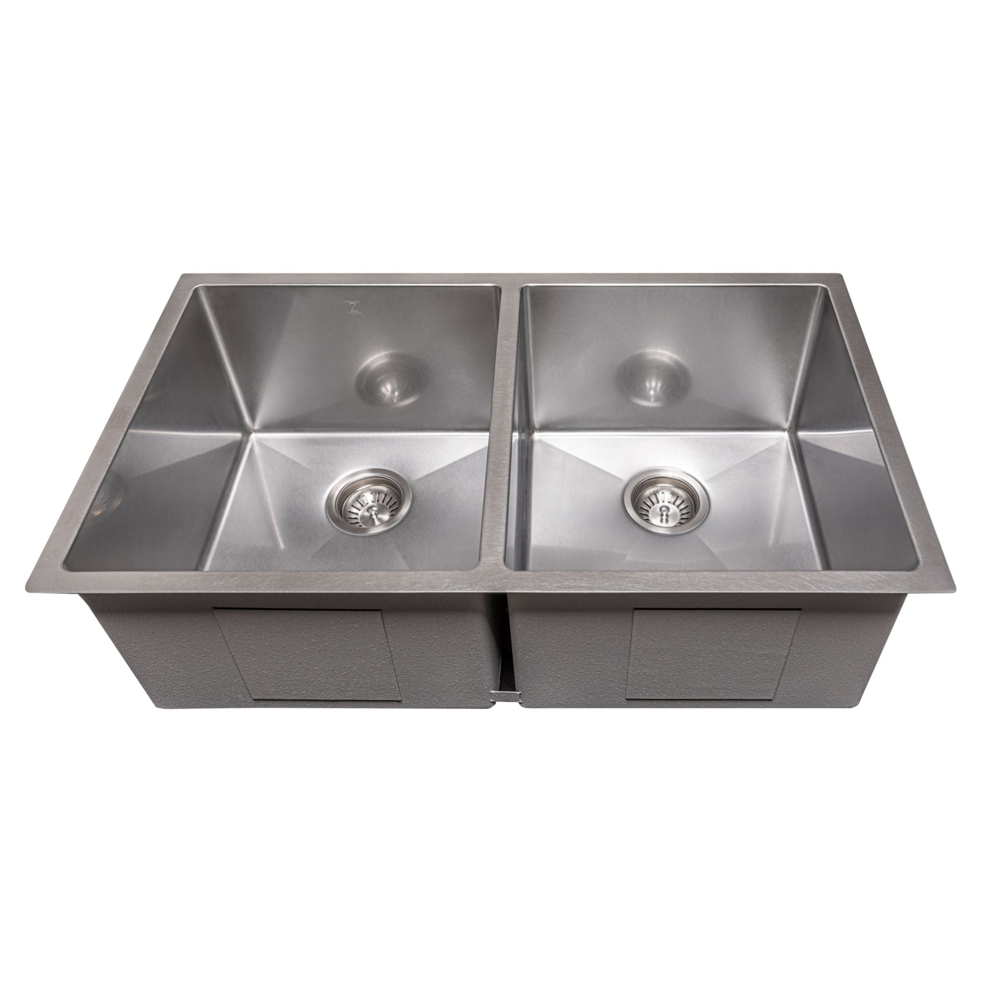 ZLINE 33" Anton Undermount Double Bowl Satin Stainless Steel Kitchen Sink with Bottom Grid, SR50D-33S