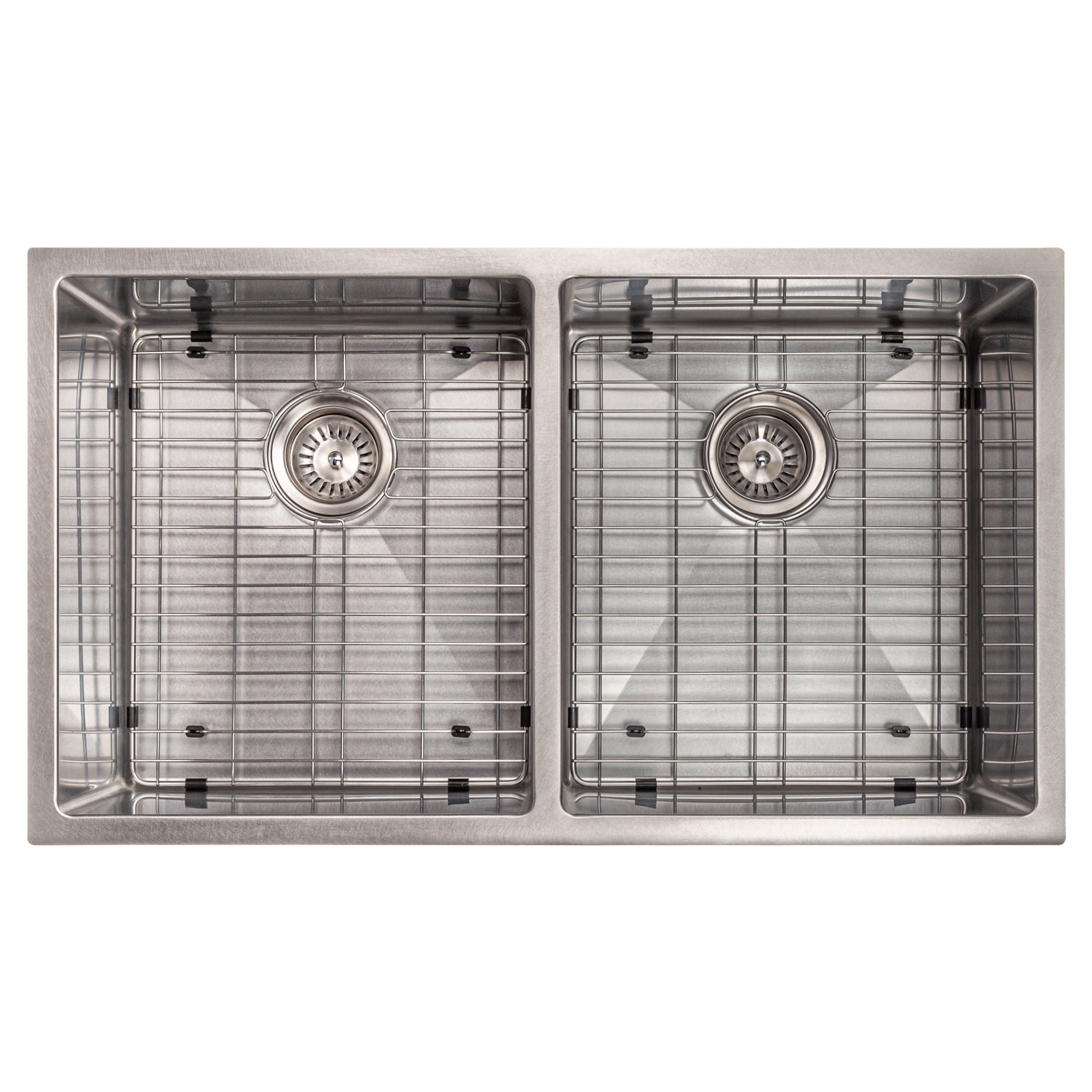 ZLINE 33" Anton Undermount Double Bowl Satin Stainless Steel Kitchen Sink with Bottom Grid, SR50D-33S
