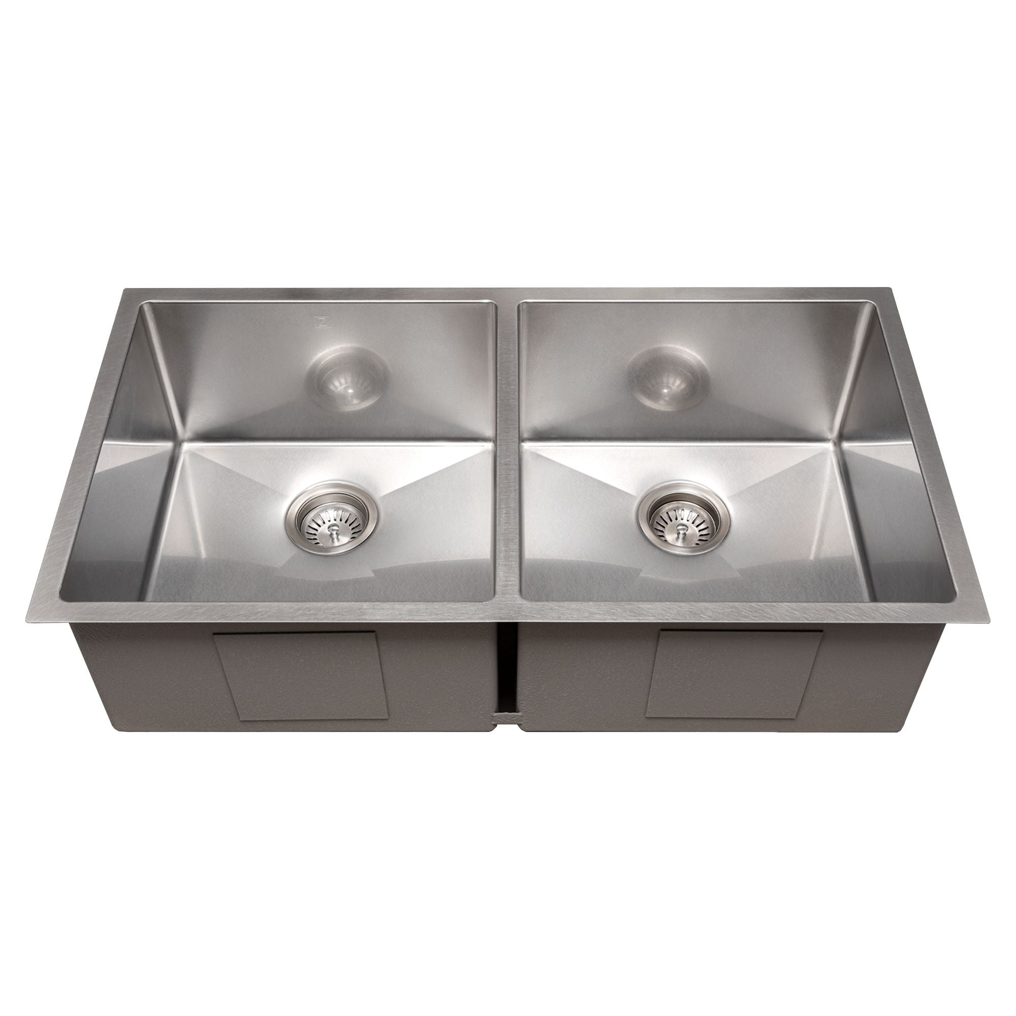 ZLINE 36" Anton Undermount Double Bowl Satin Stainless Steel Kitchen Sink with Bottom Grid, SR50D-36S