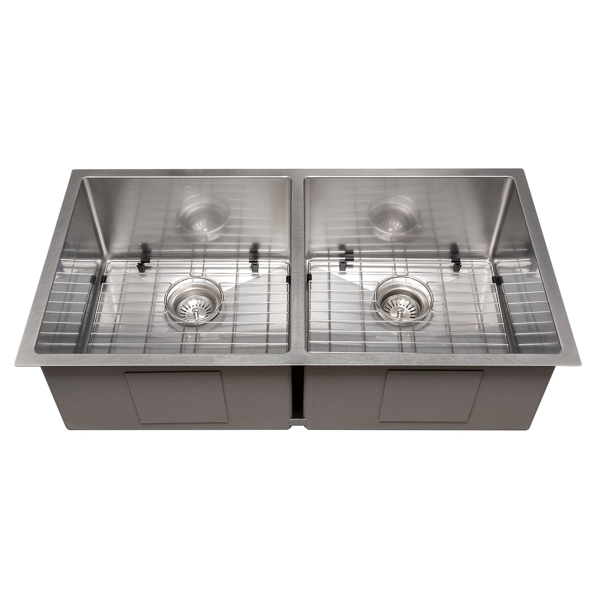 ZLINE 36" Anton Undermount Double Bowl Satin Stainless Steel Kitchen Sink with Bottom Grid, SR50D-36S