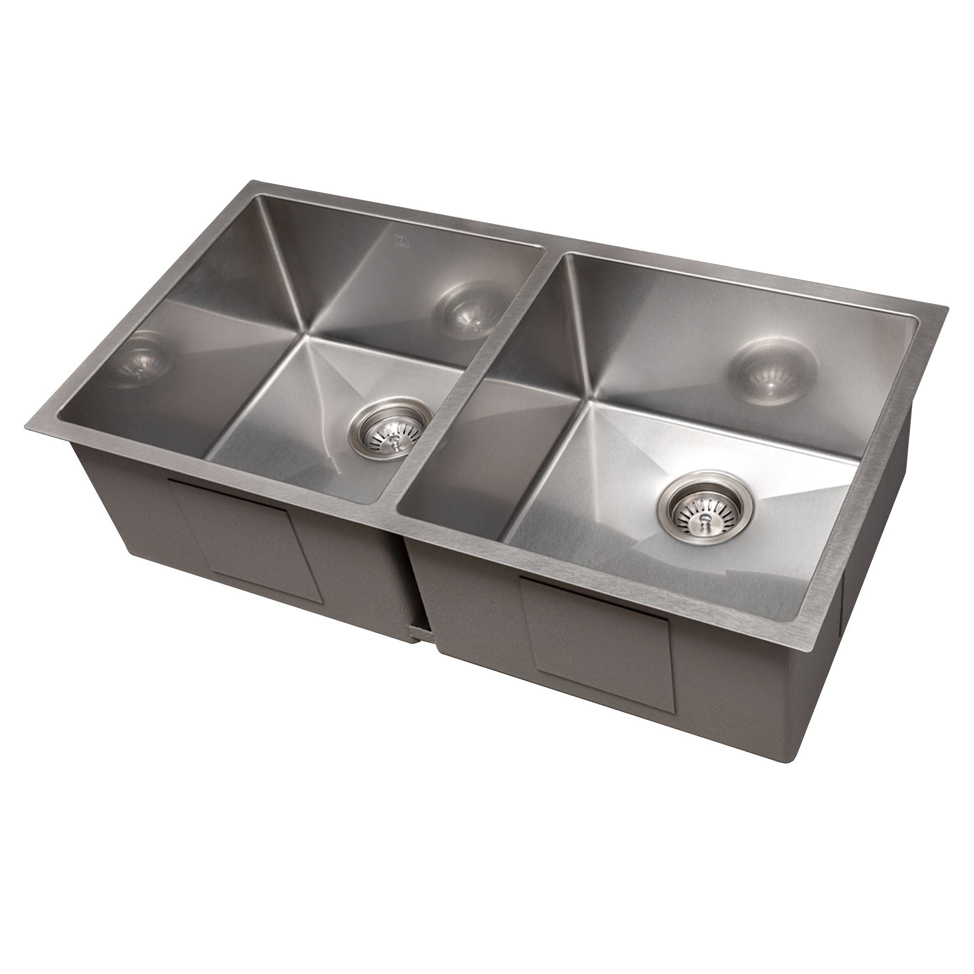ZLINE 36" Anton Undermount Double Bowl Satin Stainless Steel Kitchen Sink with Bottom Grid, SR50D-36S