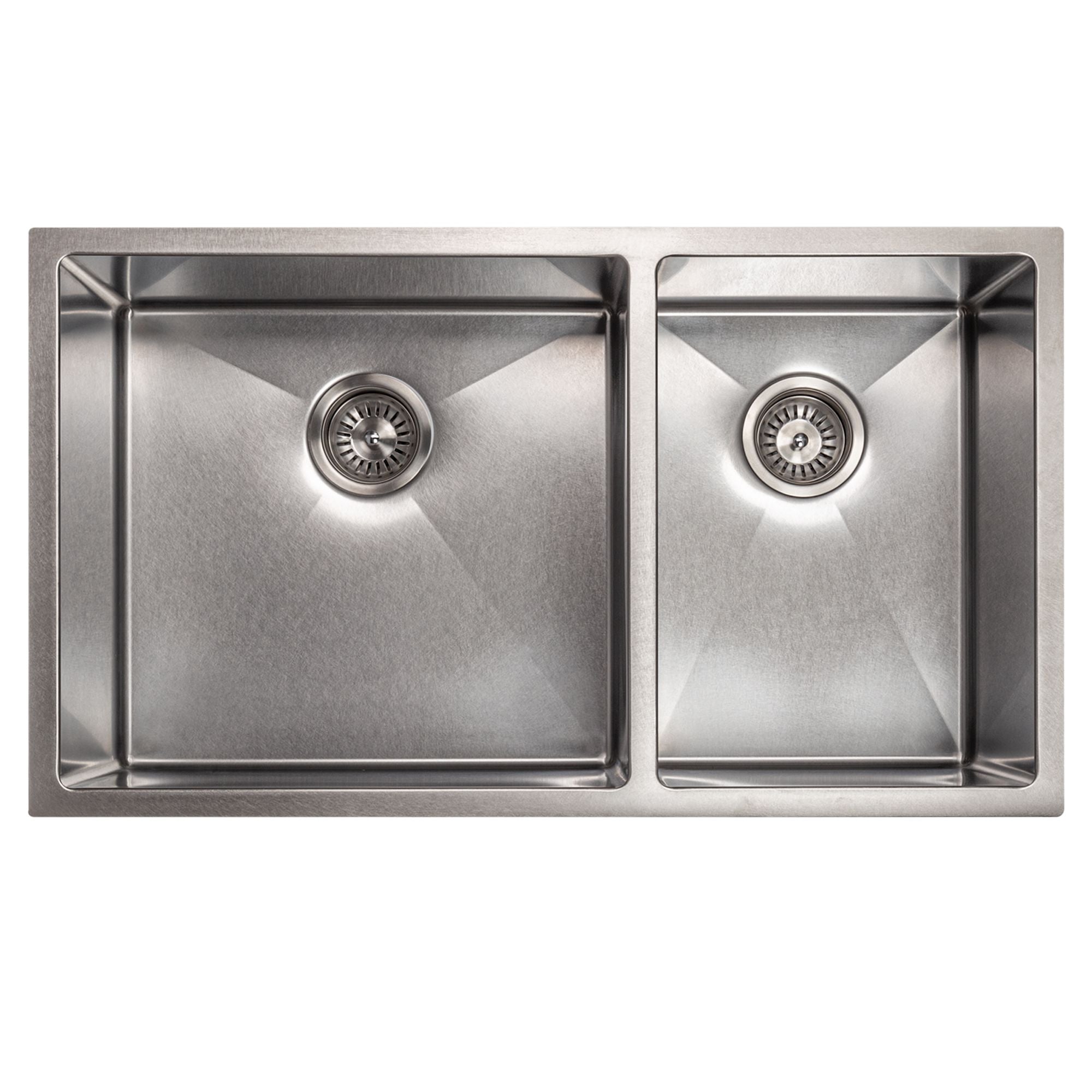 ZLINE 33" Chamonix Undermount Double Bowl Satin Stainless Steel Kitchen Sink with Bottom Grid, SR60D-33S