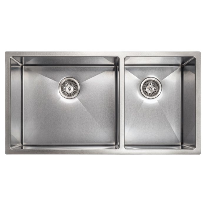 ZLINE 36" Chamonix Undermount Double Bowl Satin Stainless Steel Kitchen Sink with Bottom Grid, SR60D-36S