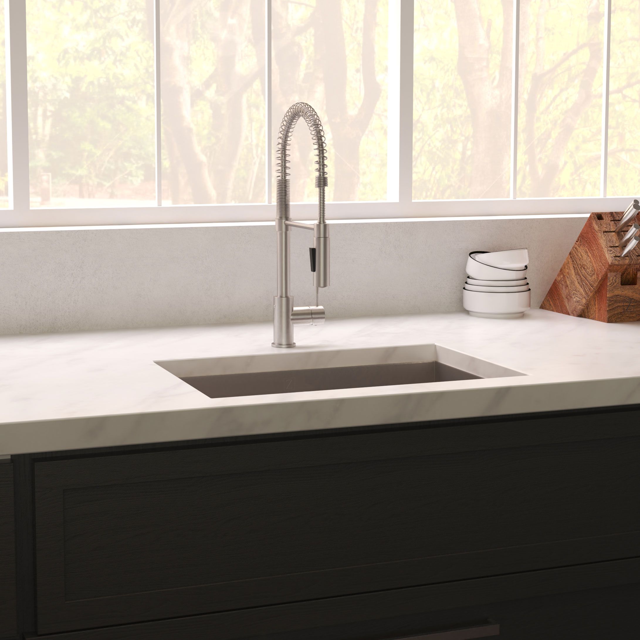 ZLINE 23" Meribel Undermount Single Bowl Satin Stainless Steel Kitchen Sink with Bottom Grid, SRS-23S