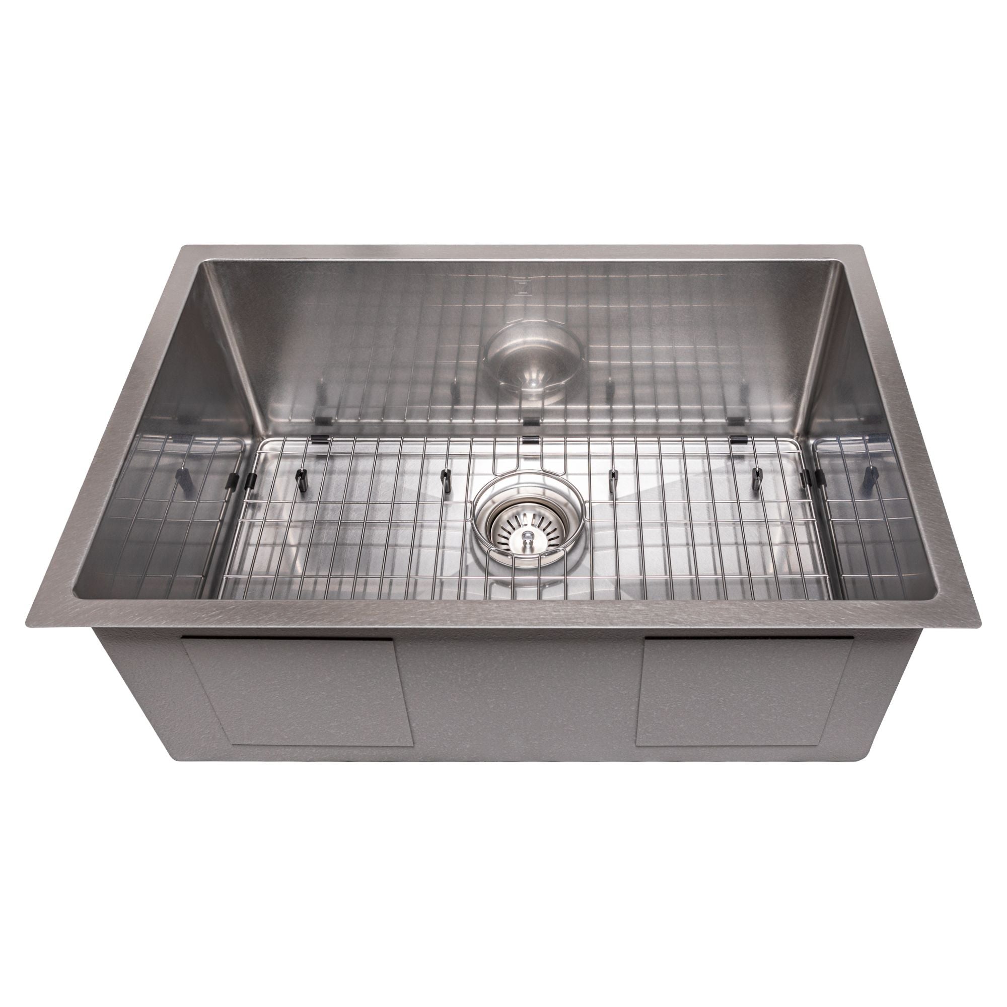 ZLINE 27" Meribel Undermount Single Bowl Satin Stainless Steel Kitchen Sink with Bottom Grid, SRS-27S