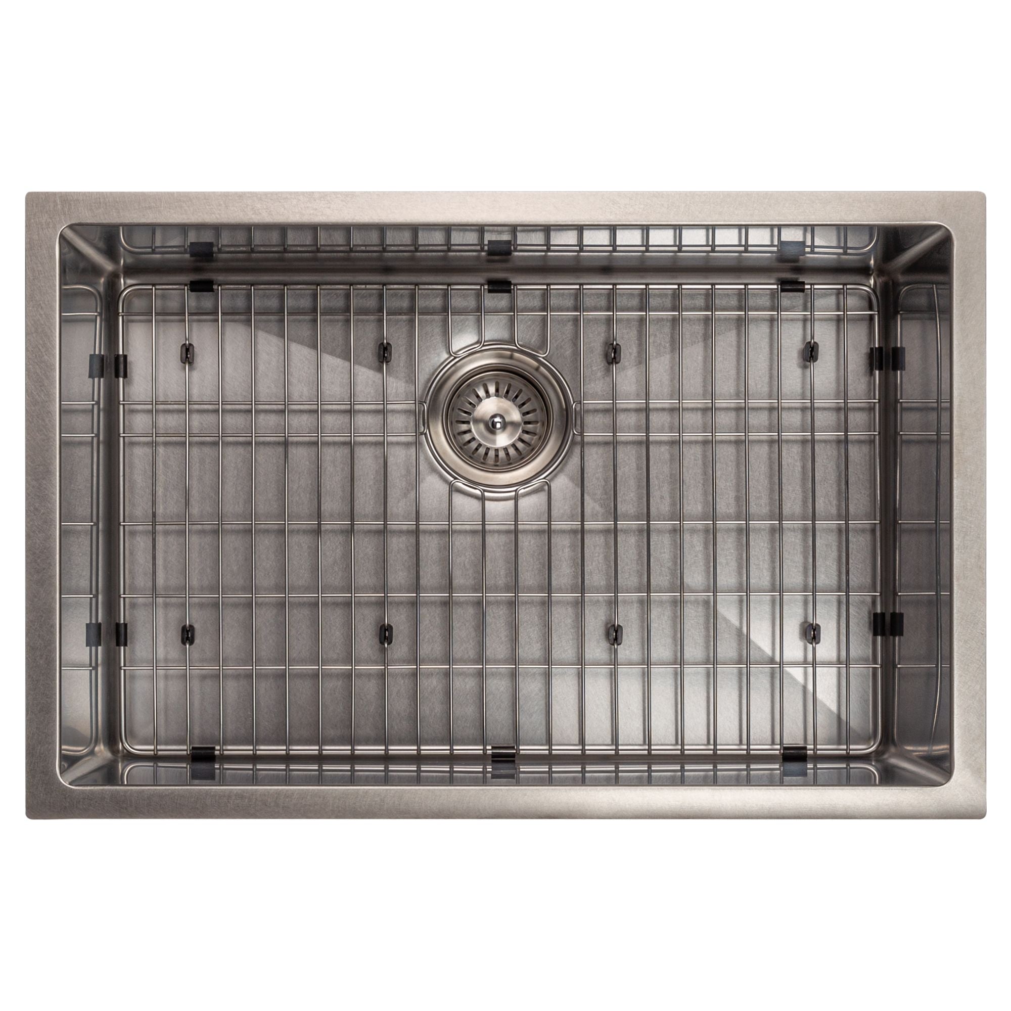 ZLINE 27" Meribel Undermount Single Bowl Satin Stainless Steel Kitchen Sink with Bottom Grid, SRS-27S