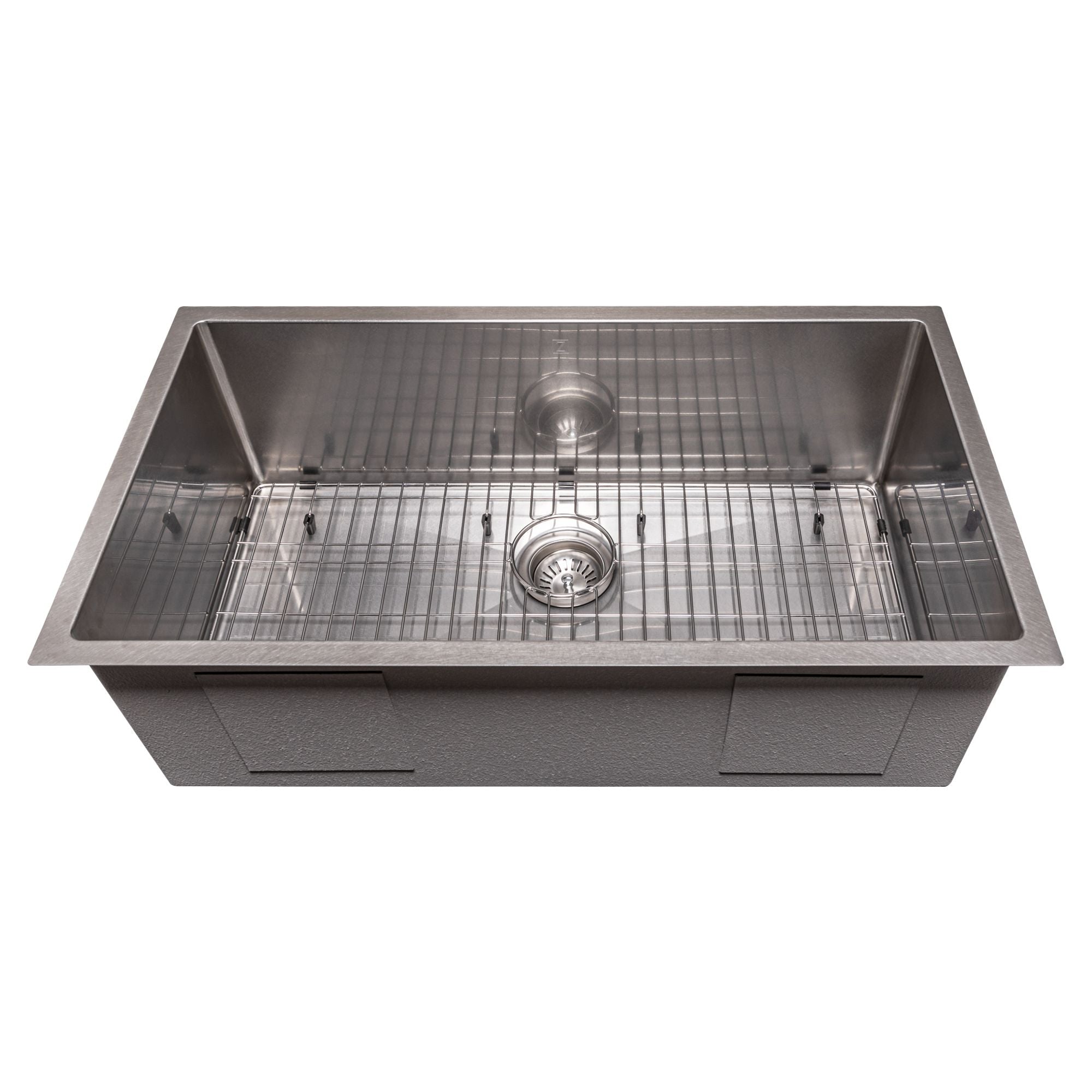 ZLINE 33" Meribel Undermount Single Bowl Satin Stainless Steel Kitchen Sink with Bottom Grid, SRS-33S