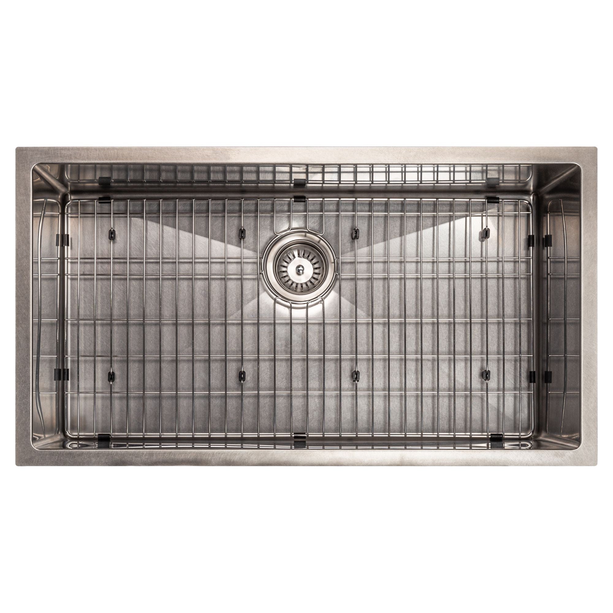 ZLINE 33" Meribel Undermount Single Bowl Satin Stainless Steel Kitchen Sink with Bottom Grid, SRS-33S