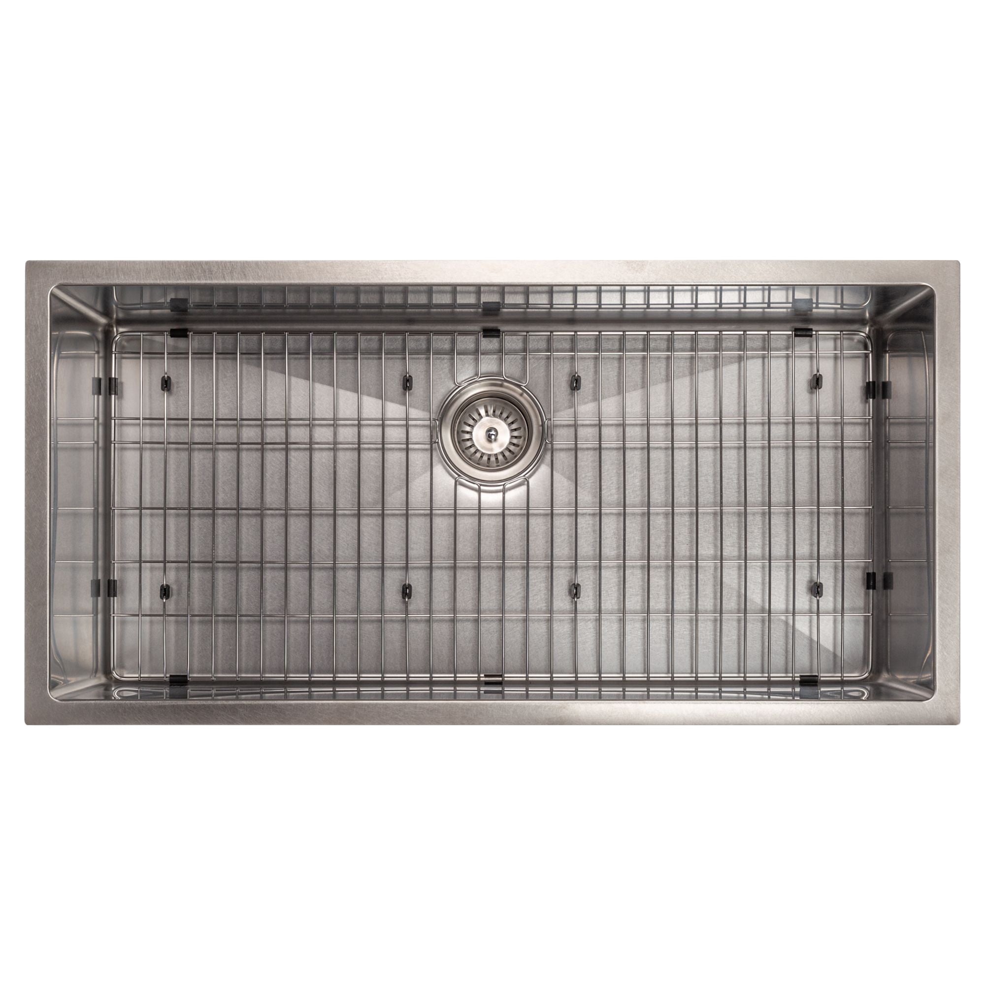 ZLINE 36" Meribel Undermount Single Bowl Satin Stainless Steel Kitchen Sink with Bottom Grid, SRS-36S