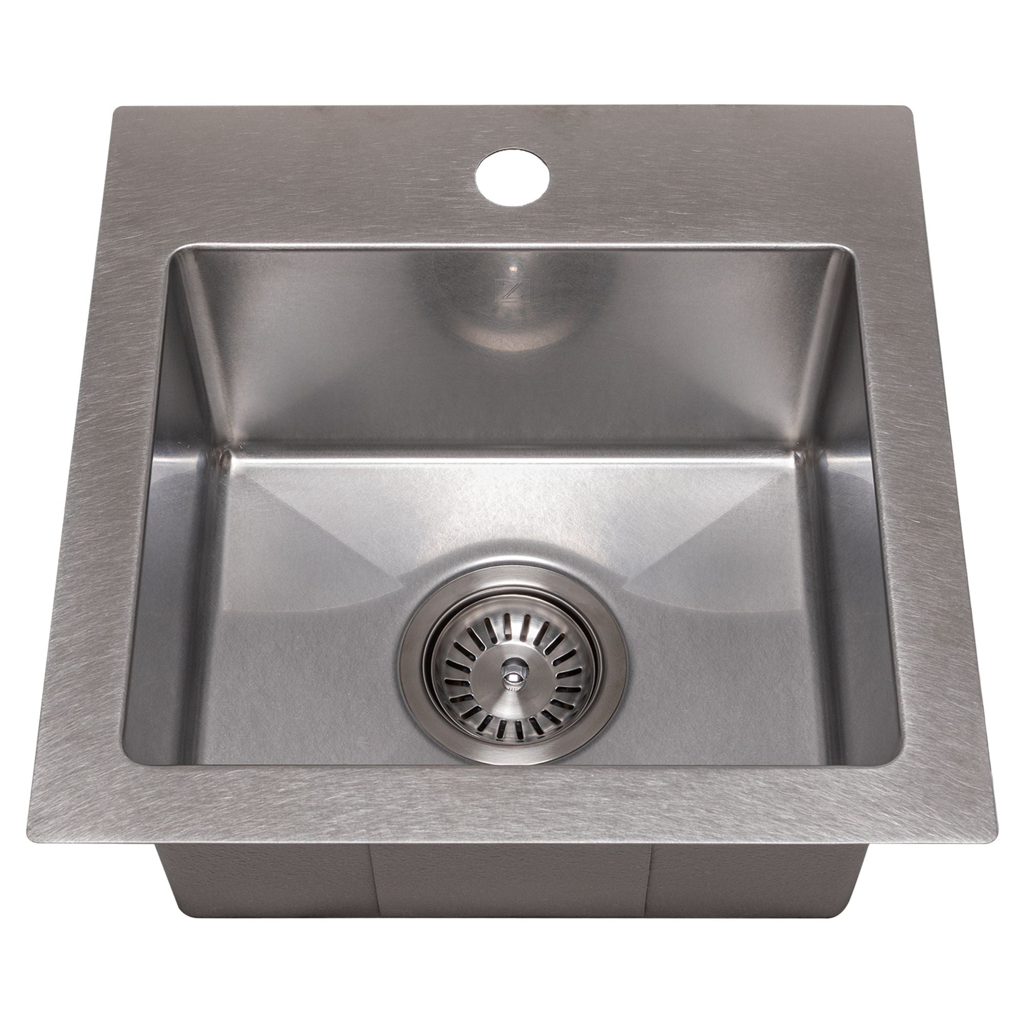 ZLINE 15" Donner Topmount Single Bowl Satin Stainless Steel Bar Kitchen Sink, STS-15S