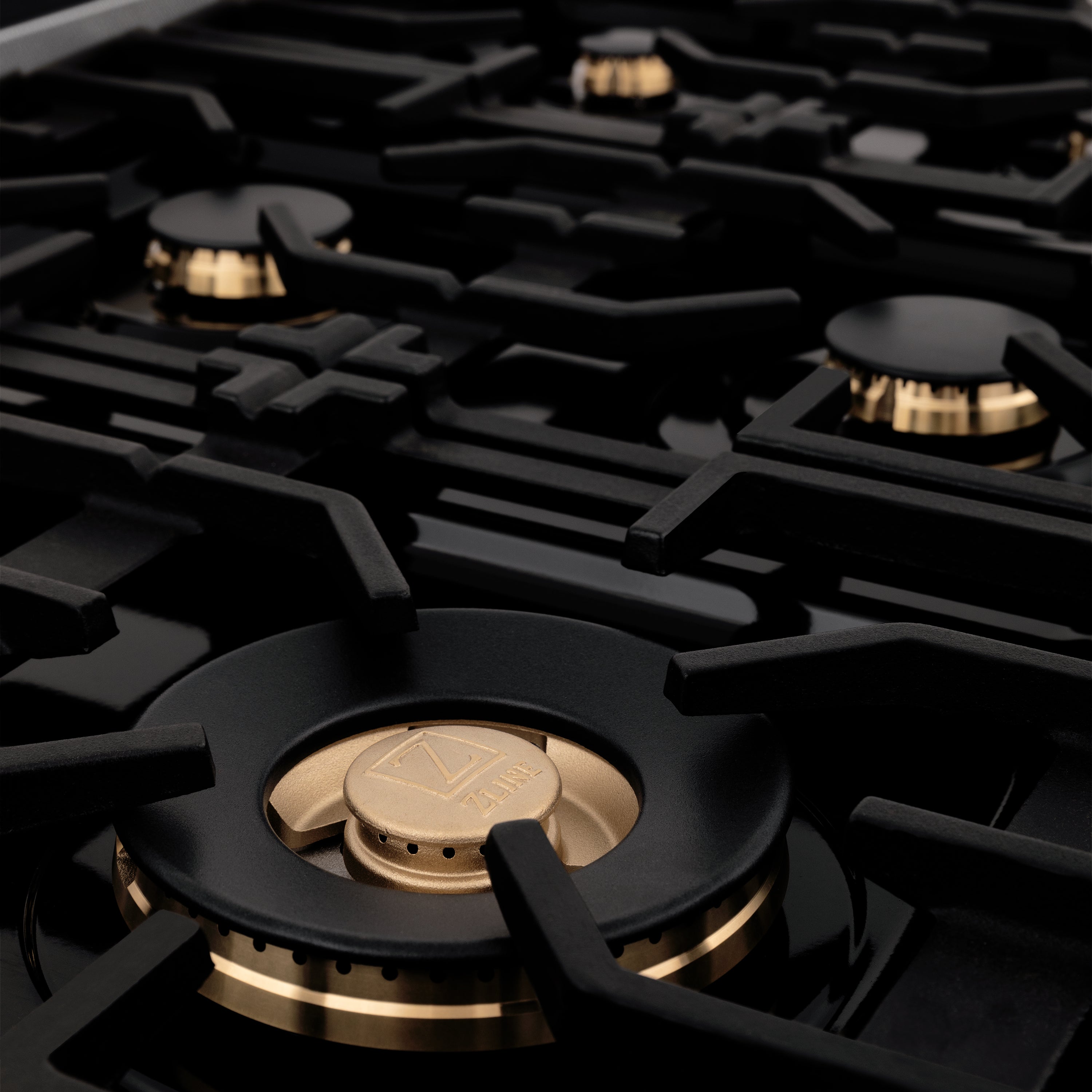 ZLINE 36 in. Legacy Dual Fuel Range with Gas Cooktop, Electric Convection Oven, 6 Brass Burners and Griddle in Satin Stainless Steel, 4.6 cu. ft. (RAS-SN-BR-GR-36)