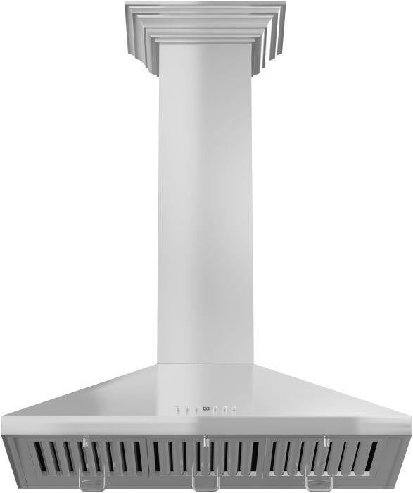 ZLINE 42 in Wall Mount Range Hood Convertible Vent Stainless Steel Crown Molding 700 CFM (KL2CRN-42)