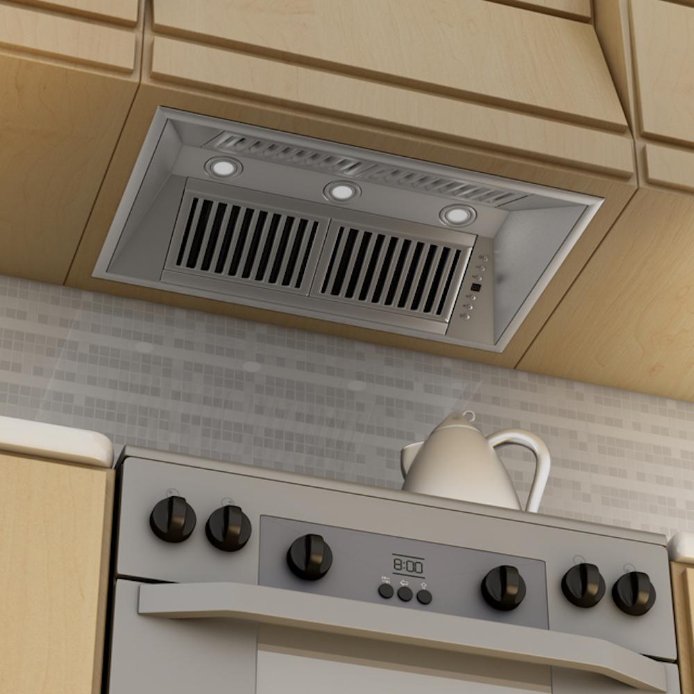 ZLINE 40 in Outdoor Wall Mount Range Hood Insert 21 in Depth 700 CFM Stainless Steel (721-304-40)