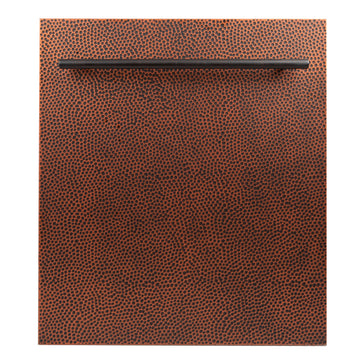 ZLINE 24 in. Top Control Dishwasher in Hand-Hammered Copper with Stainless Steel Tub, DW-HH-24
