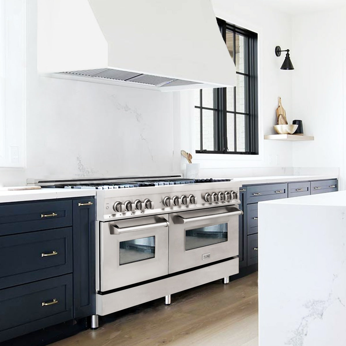 ZLINE 60 in. Professional Gas Range with Brass Burners and 7.6 cu. ft. Electric Oven in Stainless Steel (RA-BR-60)