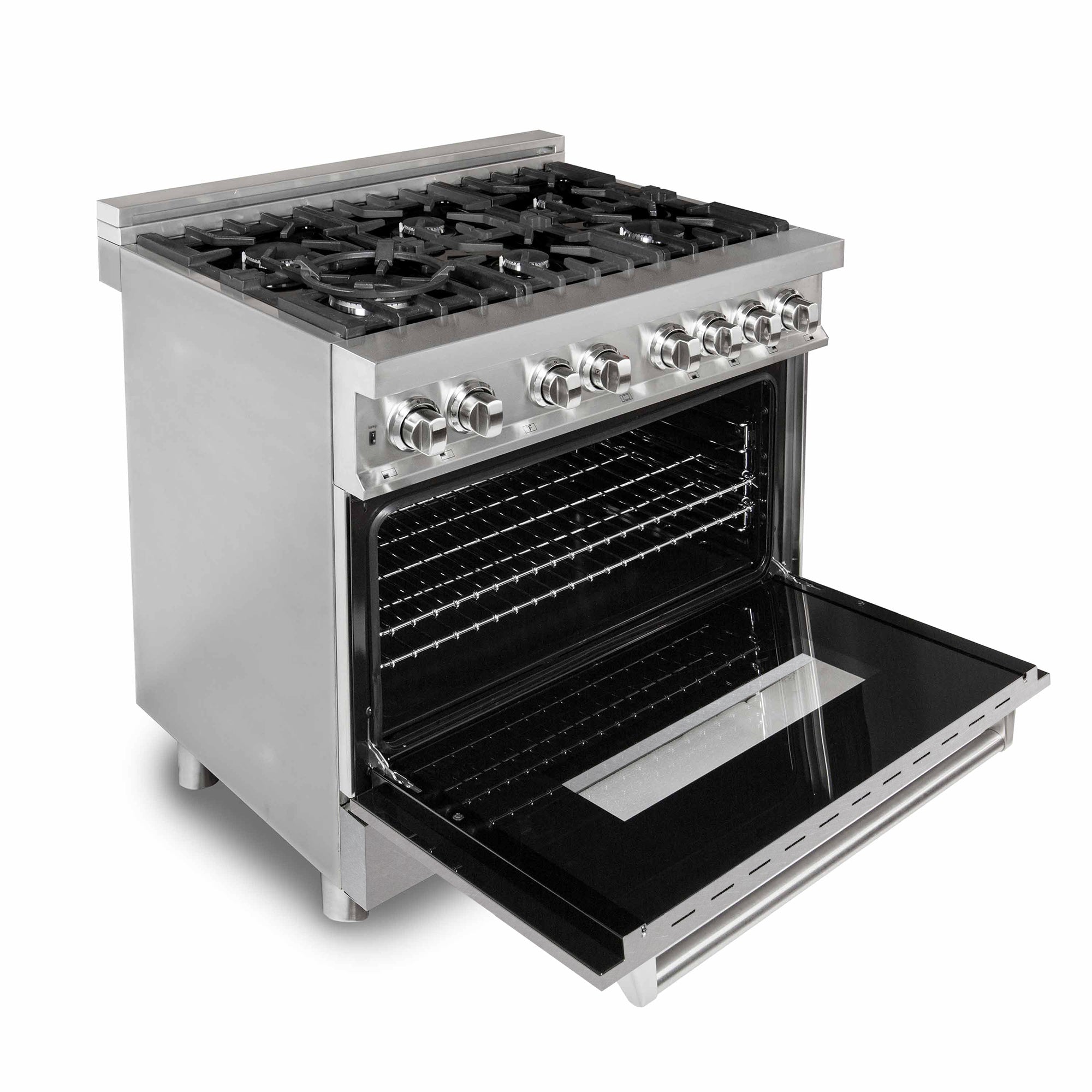 ZLINE 36 in. 4.6 cu. ft. Legacy Dual Fuel Range with 6 Gas Burners and Electric Convection Oven, Stainless Steel with Satin Stainless Steel Door (RA-SN-36)