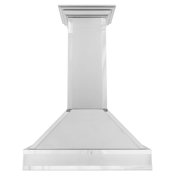 ZLINE 30 Inch Wall Mount Range Hood Satin Stainless Steel Mirror Accents Designer Series (655MR-30)