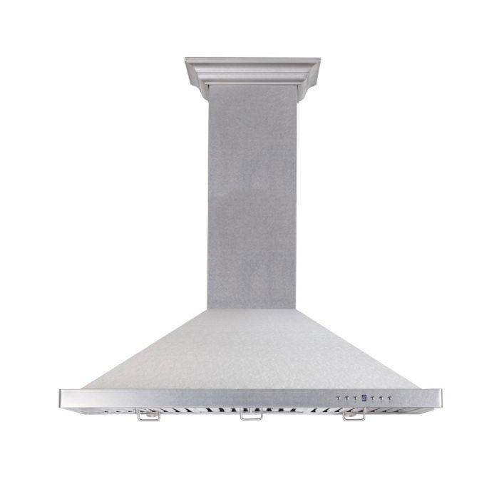 ZLINE 30 in Wall Mount Range Hood Satin Stainless Steel Convertible Vent Designer Series 400 CFM (8KBS-30)
