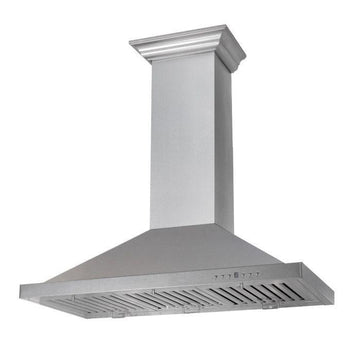 ZLINE 30 in Wall Mount Range Hood Satin Stainless Steel Convertible Vent Designer Series 400 CFM (8KBS-30)