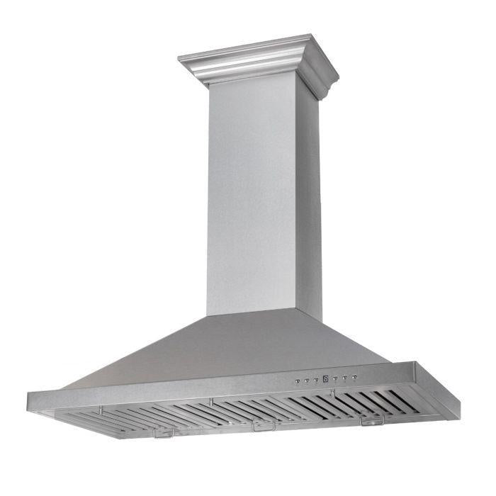 ZLINE 30 in Wall Mount Range Hood Satin Stainless Steel Convertible Vent Designer Series 400 CFM (8KBS-30)
