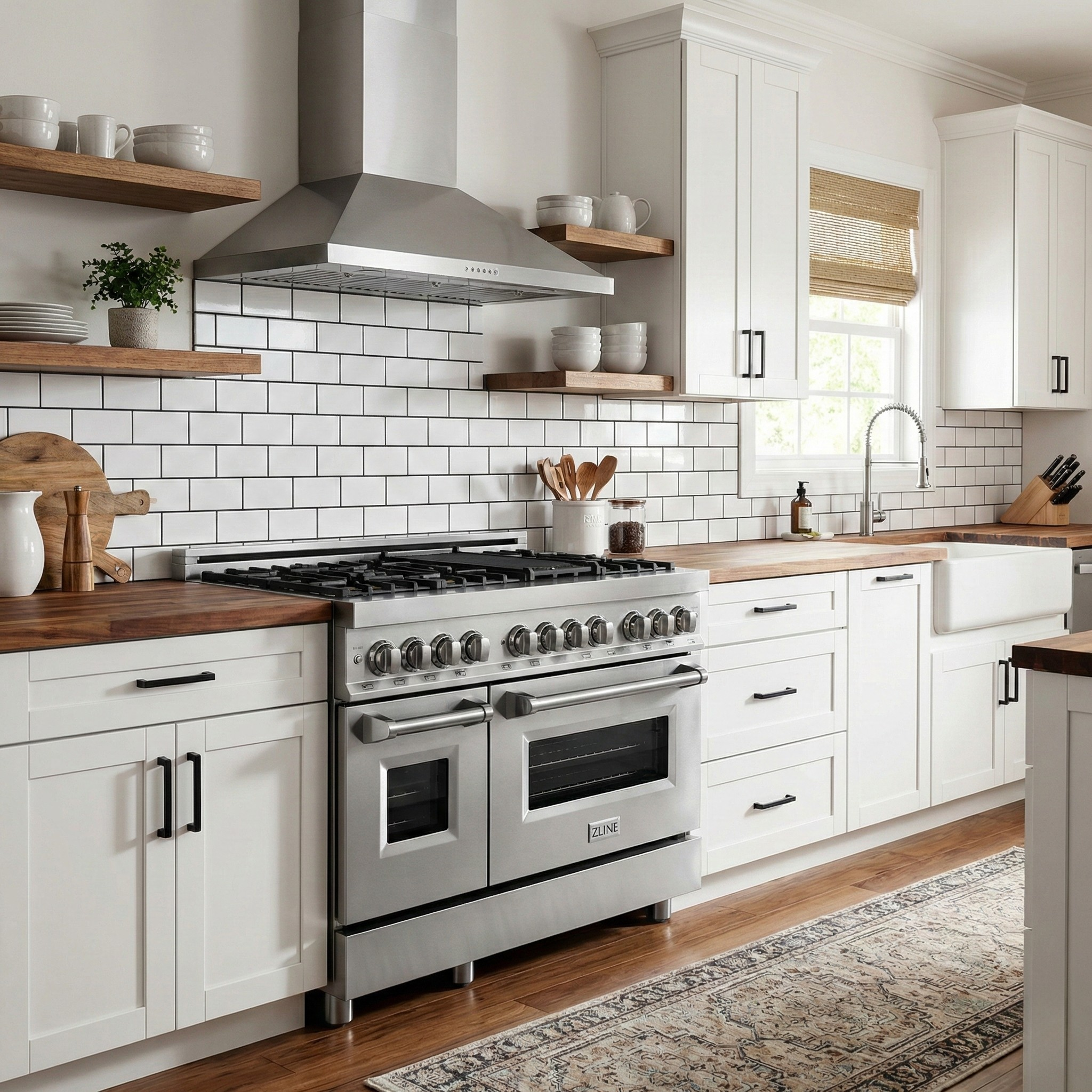 ZLINE 48-Inch Professional Gas Range with Electric Oven, Stainless Steel, Brass Burners (RA-BR-48)