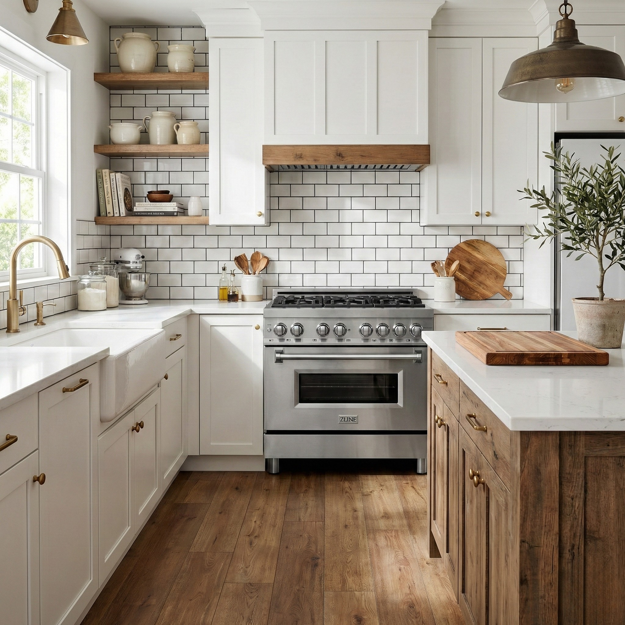 ZLINE Kitchen and Bath 36" Dual Fuel Range, 6 Gas Burners, Electric Convection Oven, Stainless Steel (RA36)