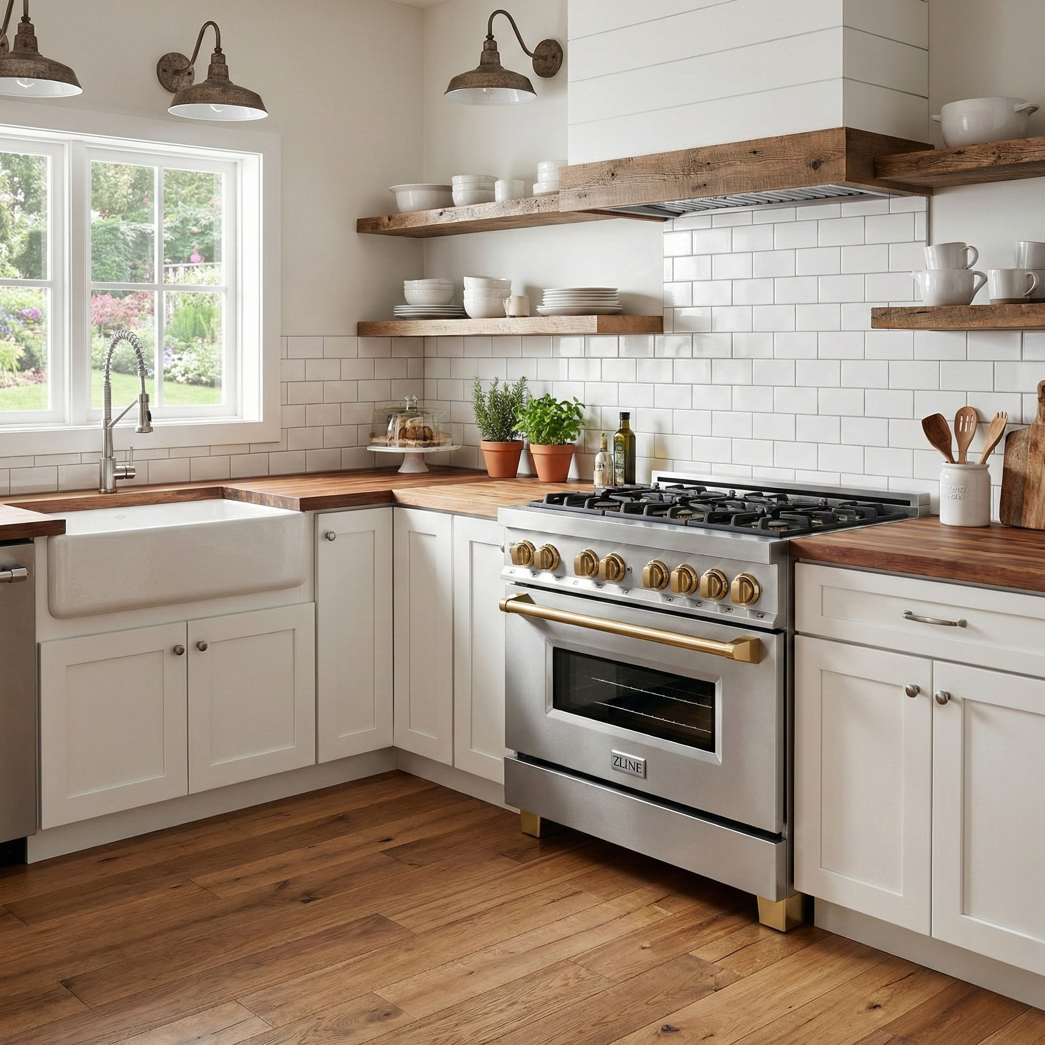 ZLINE Autograph Edition 36-inch Dual Fuel Range, 4.6 cu ft Oven, Stainless Steel with Gold Accents (Model RAZ-36-G)