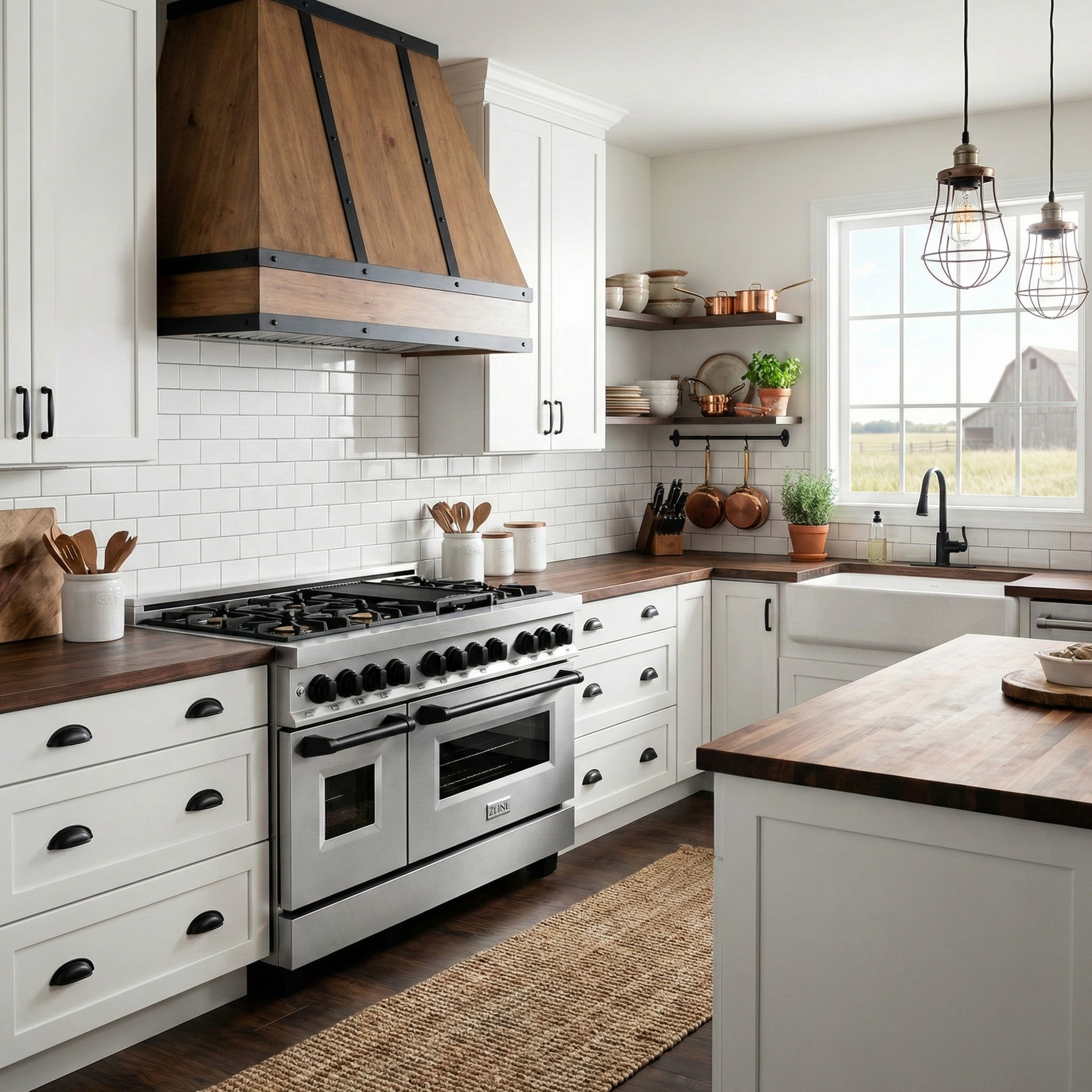 ZLINE Autograph Edition 48 in. 6.0 cu. ft. Dual Fuel Range with Gas Cooktop and Electric Convection Oven in Stainless Steel with Black Matte Accents (RAZ-48-MB)