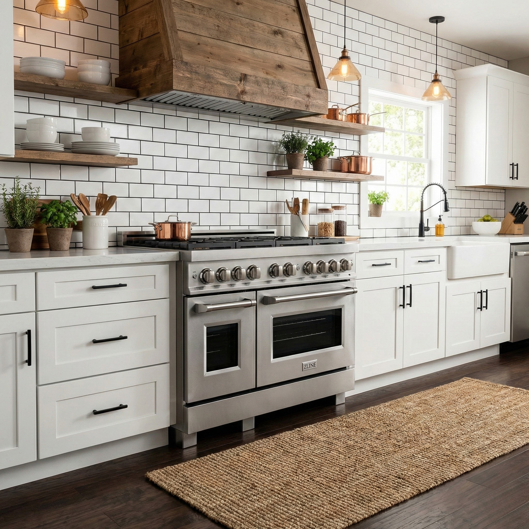 ZLINE SDR-BR-48 Paramount 48 in. Dual Fuel Range with Double Oven, 8 Brass Burners, 6.7 cu. ft., Stainless Steel (SDR-BR-48)