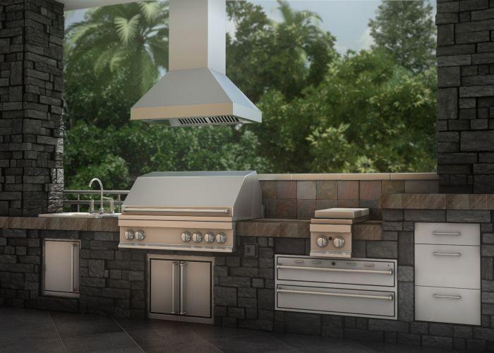 ZLINE 36 in Island Range Hood 304 Stainless Steel Outdoor/Indoor 597i-304-36