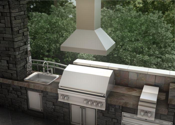 ZLINE 36 in Island Range Hood 304 Stainless Steel Outdoor/Indoor 597i-304-36