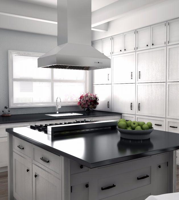 ZLINE 36 in. Island Mount Range Hood Outdoor Approved Stainless Steel Ducted 697i-304-36