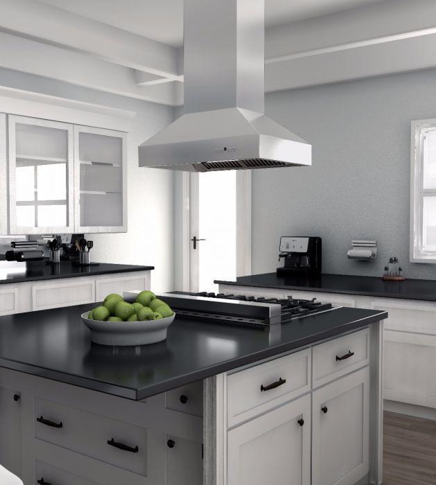 ZLINE 36 in. Island Range Hood Stainless Steel Remote Dual Blower 697i-RD-36