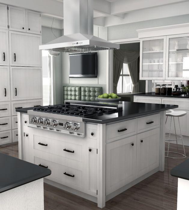 ZLINE 48 in. Island Range Hood Stainless Steel 4-Speed Fan LED Lighting (GL2i-48)