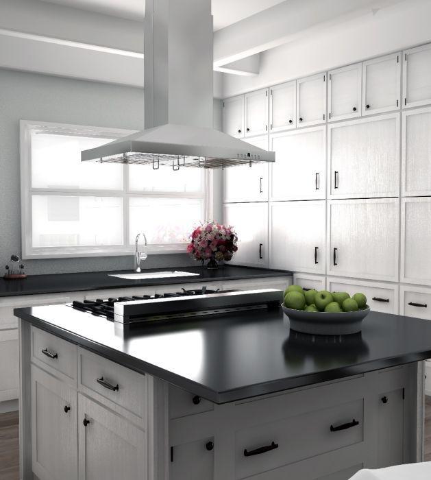 ZLINE 30 in Island Range Hood Stainless Steel 400 CFM LED Lighting Baffle Filters (GL2i-30)